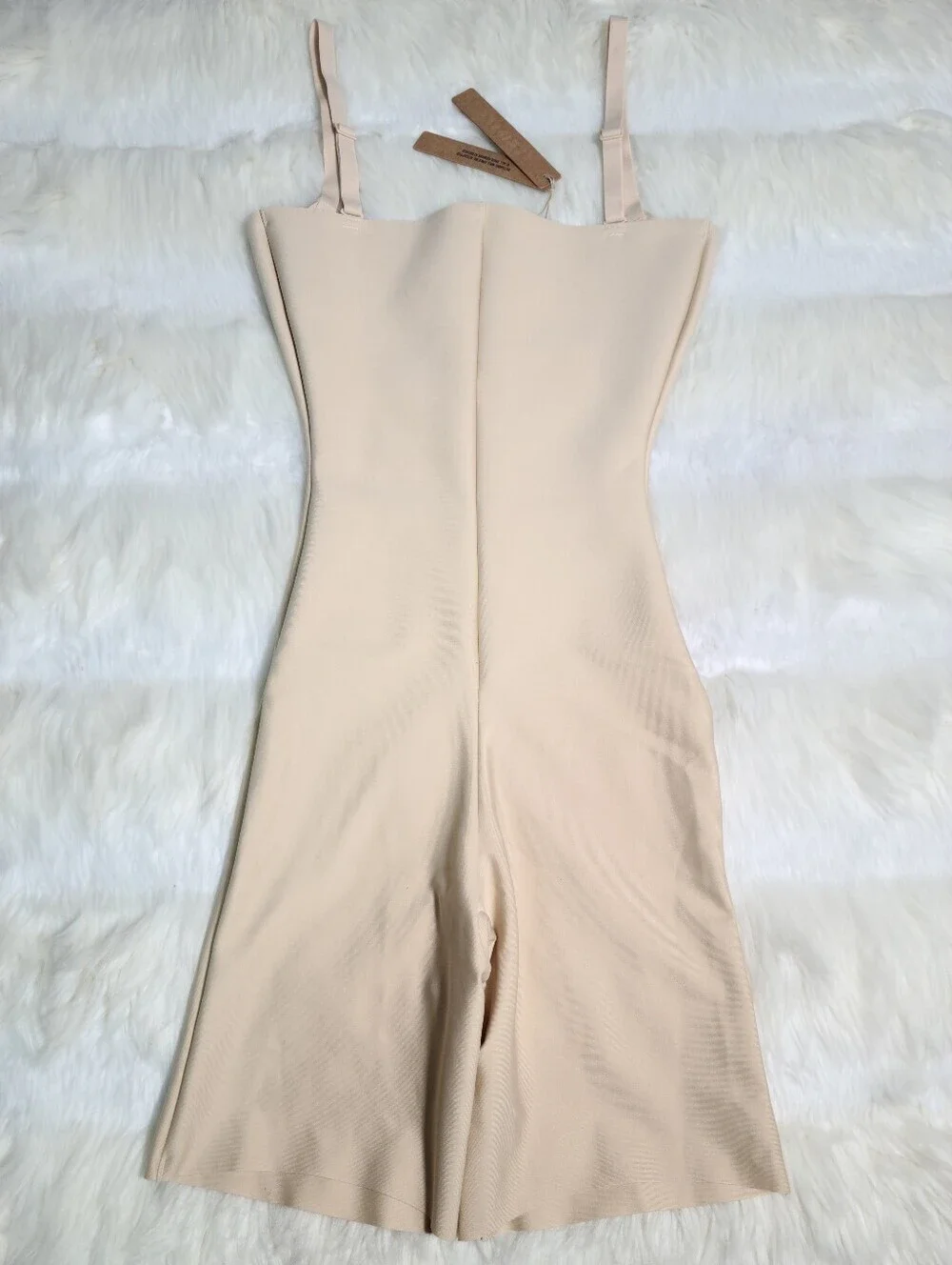 SKIMS Body Core Sculpt Open Bust Mid Thigh Bodysuit Cream Sand Small NEW - Picture 2 of 5